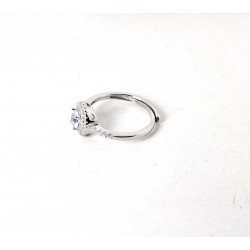 Anello Donna Gioja Argento CCD14 A In Argento Con Zircone Celeste Chiaro