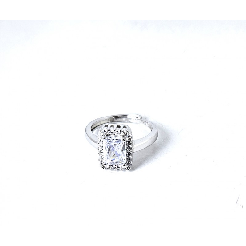 Anello Donna Gioja Argento CBR12 A In Argento Con Zircone Rettangolare