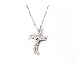 Collana Donna Gioja Argento CCD32 In Argento Con Croce Stilizzata E Zirconi