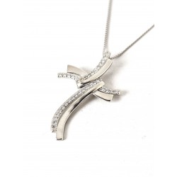 Collana Donna Gioja Argento CCD32 In Argento Con Croce Stilizzata E Zirconi