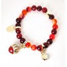 Bracciale Elastico Donna Gisel G-KABR000 R Con Pietre Rosso Multicolore E Campanella