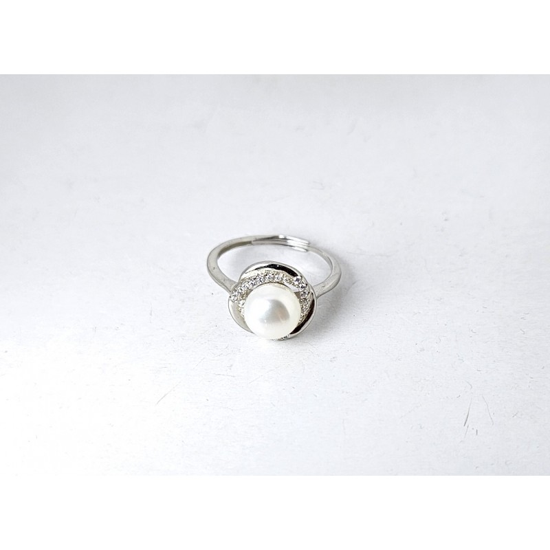 Anello Donna Gioja Argento CAN14 P In Argento Con Perla E Zirconi