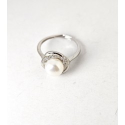Anello Donna Gioja Argento CAN14 P In Argento Con Perla E Zirconi