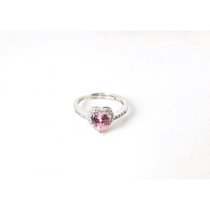 Anello Donna Gioja Argento CCD120 R In Argento Con Zircone Rosa A Cuore