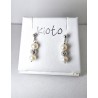 Orecchini Donna Kioto 361CORTO Pendenti In Oro Bianco Con Perle Coltivate