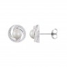 Orecchini Donna Lotus Silver LP3095-4/1 In Argento A Bottone Con Perla