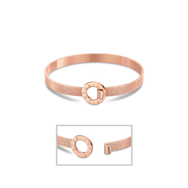 Bracciale Donna Lotus Style LS2080/2/3 Rigido In Acciaio Rosé Lavorazione Diamantata