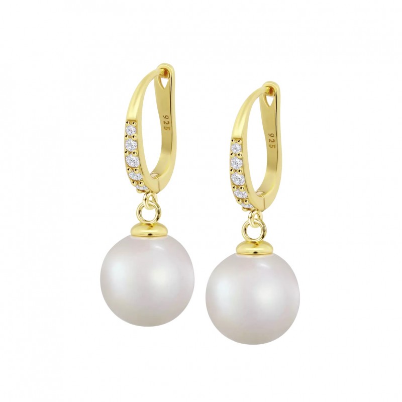 Orecchini Donna Lotus Silver LP3318-4/2 In Argento Dorato Con Perla E Zirconi