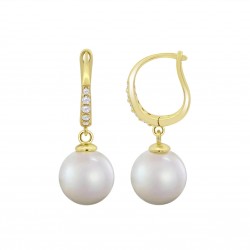 Orecchini Donna Lotus Silver LP3318-4/2 In Argento Dorato Con Perla E Zirconi