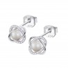 Orecchini Donna Lotus Silver LP3094-4/1 In Argento A Lobo Con Perla Bianca