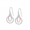 Orecchini Donna Lotus Silver LP1955-4/1 Pendenti Doppio Cerchio Con Zirconi