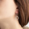 Orecchini Donna Lotus Silver LP1955-4/1 Pendenti Doppio Cerchio Con Zirconi
