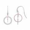 Orecchini Donna Lotus Silver LP1955-4/1 Pendenti Doppio Cerchio Con Zirconi