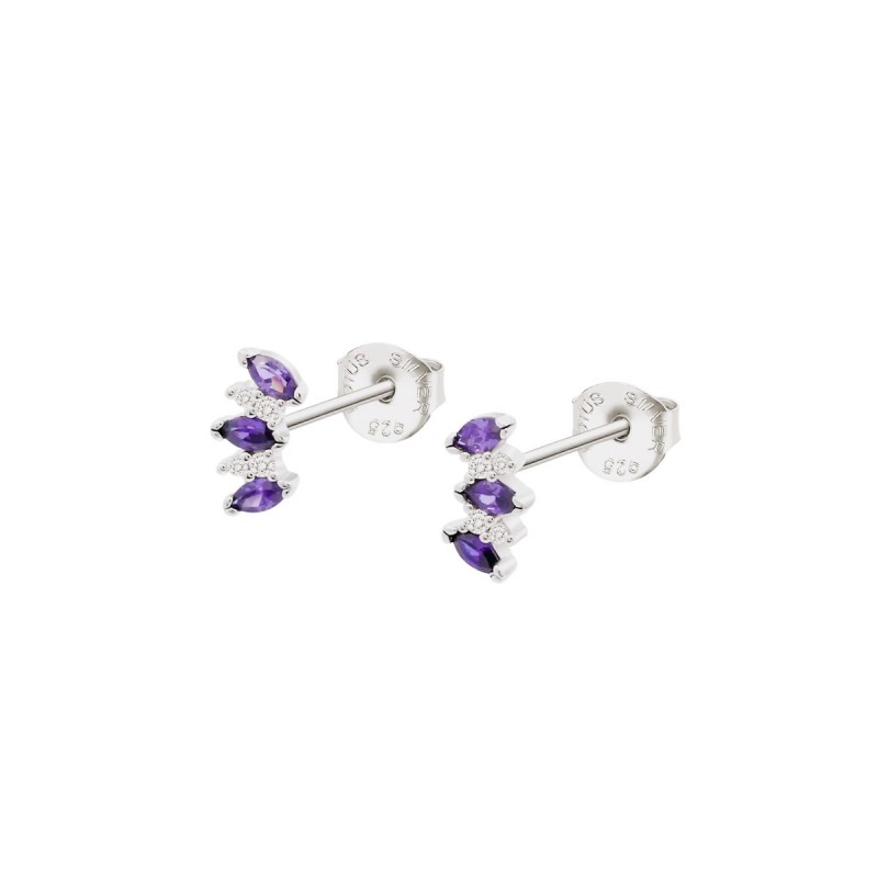 Orecchini Donna Lotus Silver LP3630-4/2 In Argento Con Zirconi Viola