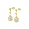 Orecchini Donna Lotus Silver LP1592-4/6 Pendenti In Argento Dorato Con Zirconi A Goccia