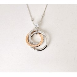 Collana Donna Lotus Silver LP3967-1/1 In Argento Con Pendente Cerchi E Zirconi