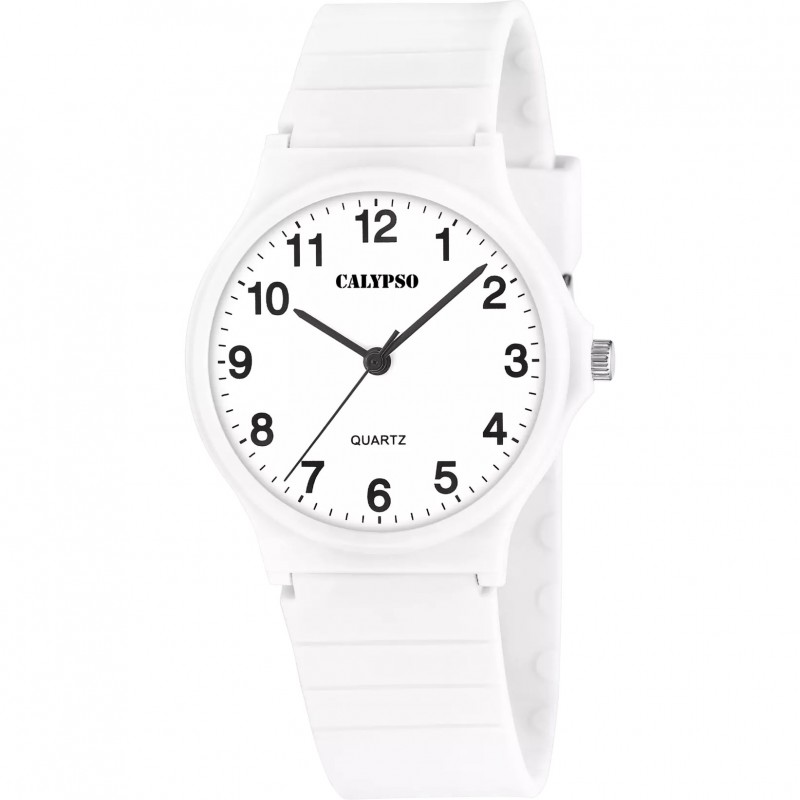 Orologio Donna Calypso K5880/1 Solo Tempo Con Cassa E Cinturino Bianchi