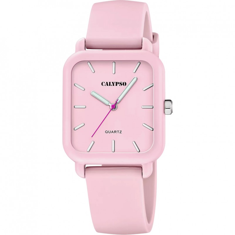Orologio Donna Calypso K6086/4 Con Cassa Rettangolare E Cinturino Glicine