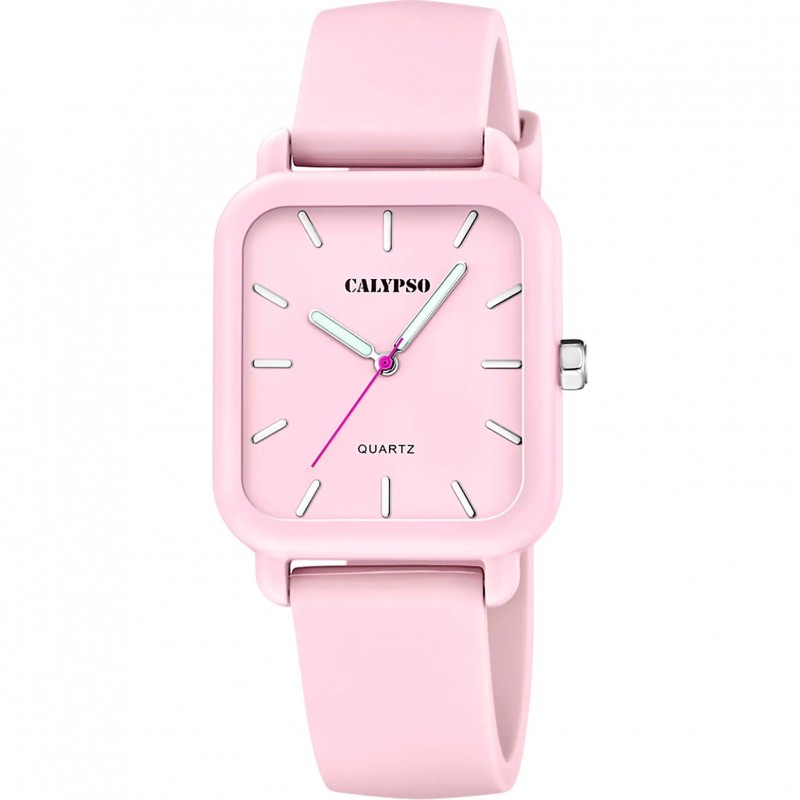 Orologio Donna Calypso K6086/2 Con Quadrante Rettangolare E Cinturino Rosa