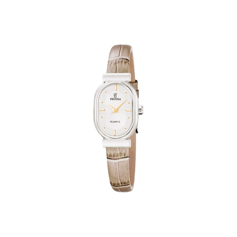 Orologio Donna Festina F20800/3 Con Quadrante Ovale E Cinturino Beige