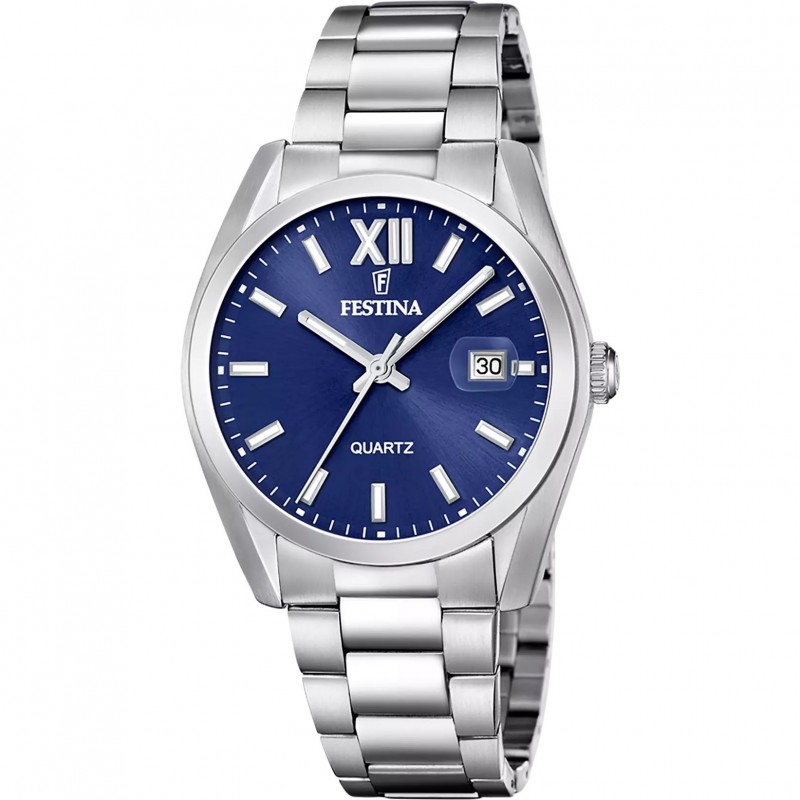 Orologio Uomo Festina F20707/7 Solo Tempo Con Quadrante Blu E Cinturino Acciaio