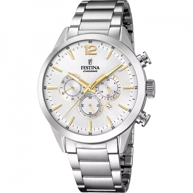 Orologio Uomo Cronografo Festina F20343/1 Con Cassa E Cinturino In Acciaio