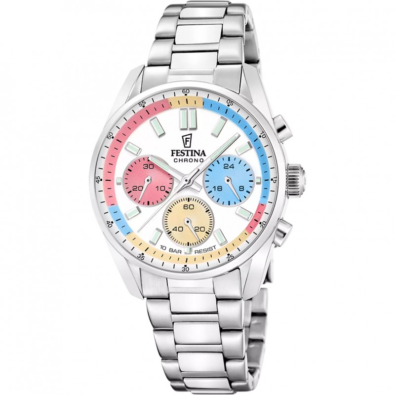 Orologio Unisex Cronografo Festina Boyfriend F20753/6 Con Quadrante Multicolore