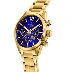 Orologio Uomo Festina F20633/2 Cronografo Con Cassa E Cinturino In Acciaio Dorato