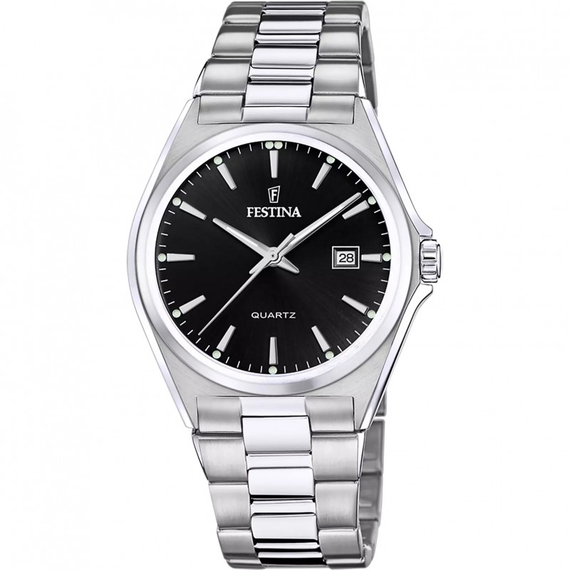 Orologio Uomo Festina Classics F20552/5 Con Quadrante Nero E Cinturino Acciaio