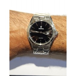 Orologio Uomo Festina Classics F20552/5 Con Quadrante Nero E Cinturino Acciaio