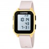 Orologio Unisex Calypso K6077/1 Digitale Con Cassa Dorata E Cinturino Beige