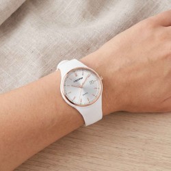 Orologio Donna Calypso K6087/1 Con Quadrante Grigio E Cinturino Bianco