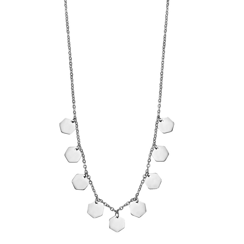Collana Donna Lotus Style LS2669/1/1 In Acciaio Con Pendenti Esagonali