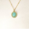 Collana Donna Lotus Style LS2767/1/1 In Acciaio Dorato Con Pietra Verde Chiaro