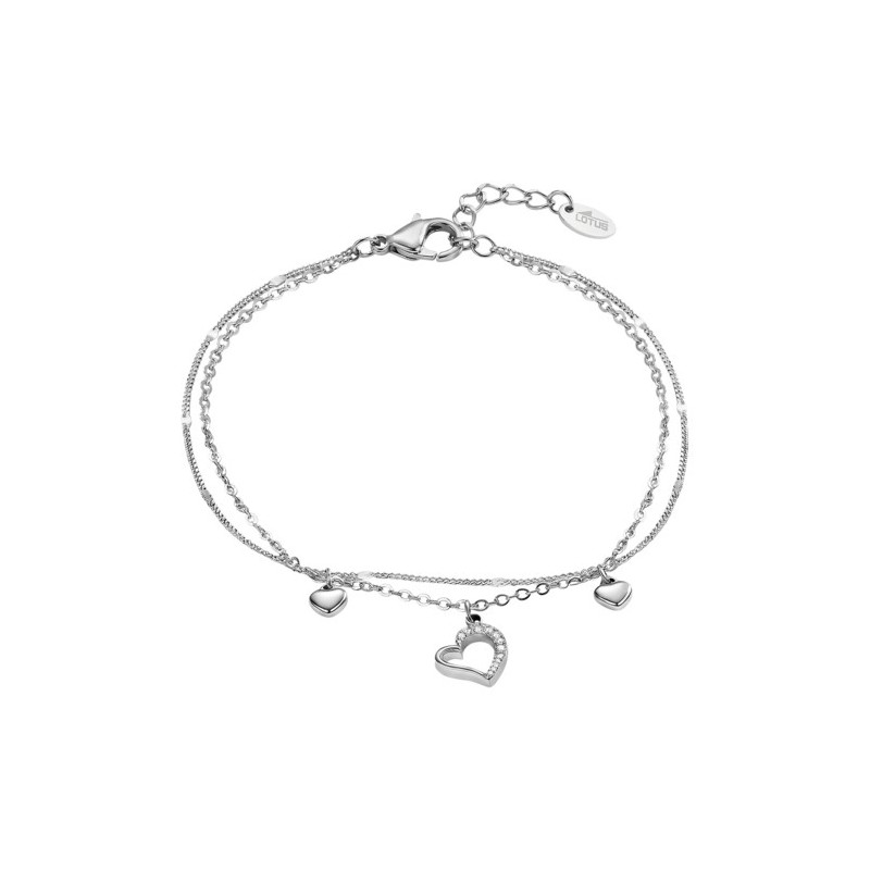 Bracciale Donna Lotus Style LS2776/2/1 Doppio Filo In Acciaio Con Cuori