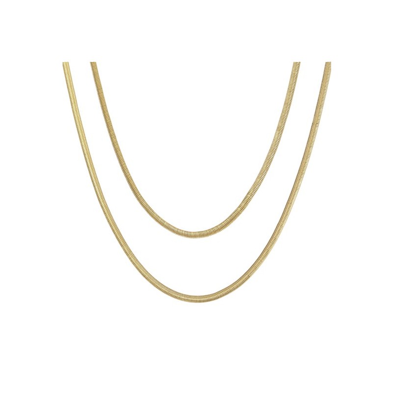 Collana Donna Lotus Style LS2763/1/2 In Acciaio Doppio Filo Coda Di Topo Schiacciata
