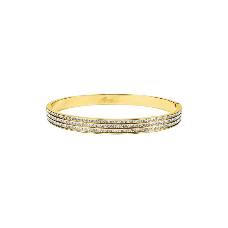 Bracciale Donna Rigido Lotus Style LS2683/2/2 In Acciaio Dorato Con Strass