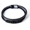 Bracciale Uomo Lotus Style LS2618/2/1 In Cuoio Nero A Doppio Filo