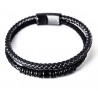 Bracciale Uomo Lotus Style LS2618/2/1 In Cuoio Nero A Doppio Filo