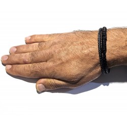 Bracciale Uomo Lotus Style LS2618/2/1 In Cuoio Nero A Doppio Filo