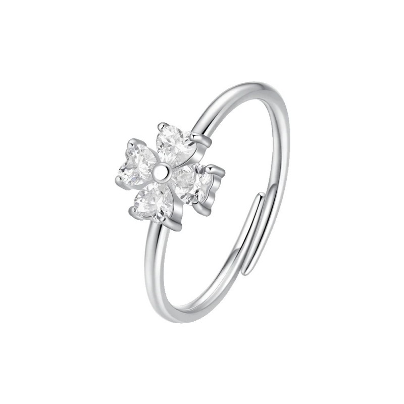 Anello Donna Luca Barra ANK620 In Acciaio Con Zirconi Bianchi A Cuore