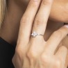 Anello Donna Luca Barra ANK620 In Acciaio Con Zirconi Bianchi A Cuore