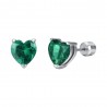 Orecchini Donna Luca Barra OK1315 In Acciaio Con Zircone Verde A Cuore