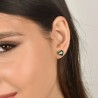 Orecchini Donna Luca Barra OK1315 In Acciaio Con Zircone Verde A Cuore