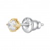 Mono Orecchino Unisex Luca Barra OK1468 Punto Luce In Acciaio Dorato Con Zircone 3 mm