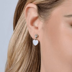Orecchini Donna Luca Barra OK1339 In Acciaio Con Cuore E Strass