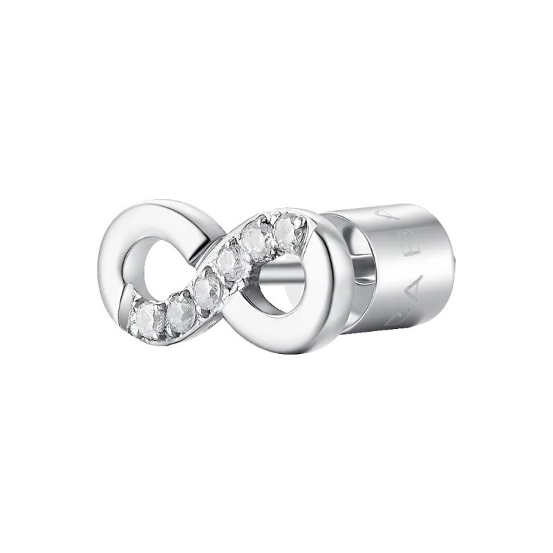 Mono Orecchino Donna Luca Barra OK1564 In Acciaio Forma Infinito Con Strass