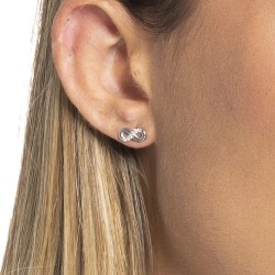 Mono Orecchino Donna Luca Barra OK1564 In Acciaio Forma Infinito Con Strass