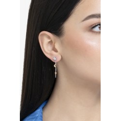 Mono orecchino Donna Luca Barra OK1496 In Acciaio Con Luna E Stelle