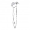 Mono Orecchino Donna Luca Barra OK1493 In Acciaio Con Luna E Stelle